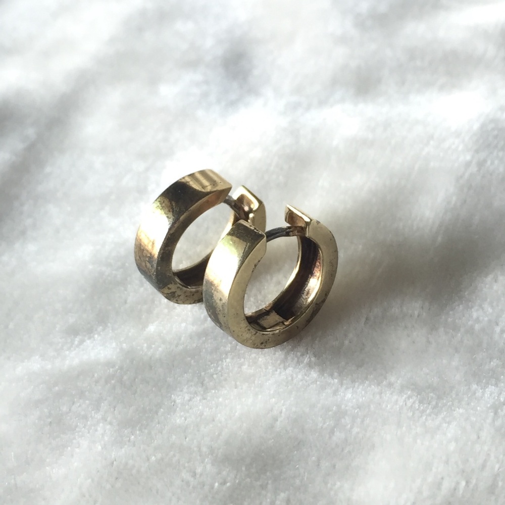 Gold Plated Sterling Silver Huggie Earrings
